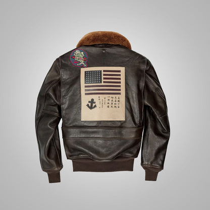 Men's Top Gun Maverick G-1 Flight Leather Bomber Jacket