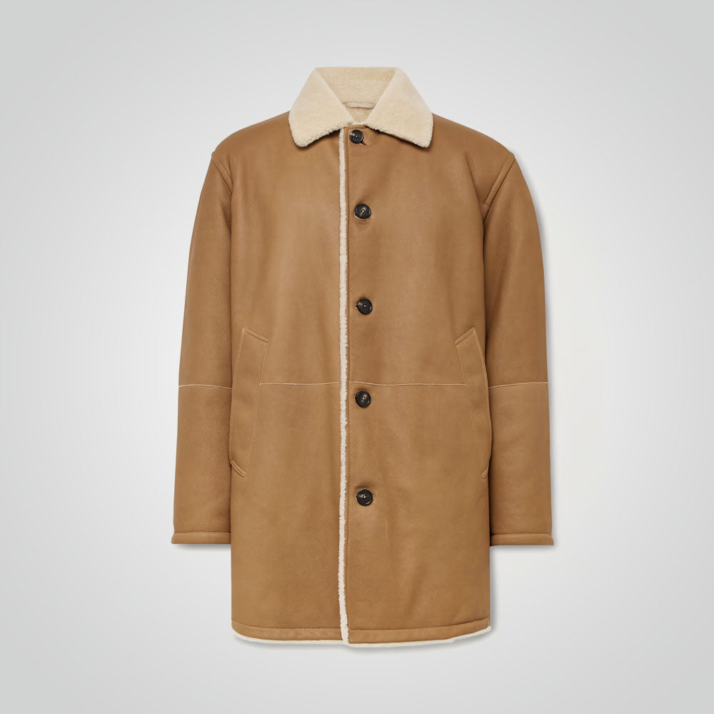 Bomber Sheepskin Leather Shearling Coat