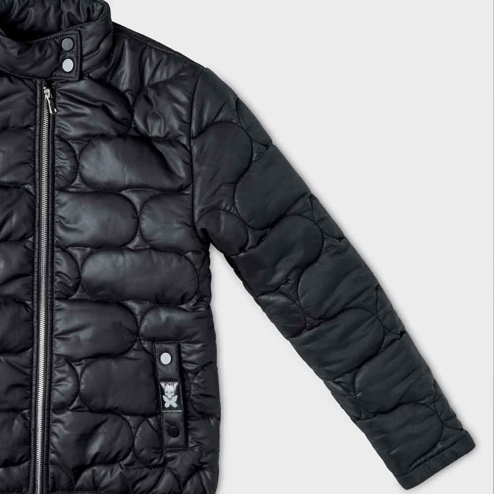 Close up of Quilted Bomber Jacket