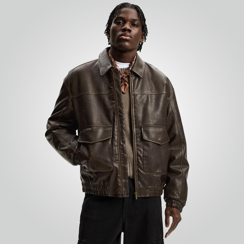 Vintage Brown A2 Bomber Jacket for men