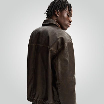 Vintage Brown A2 Leather Bomber Jacket