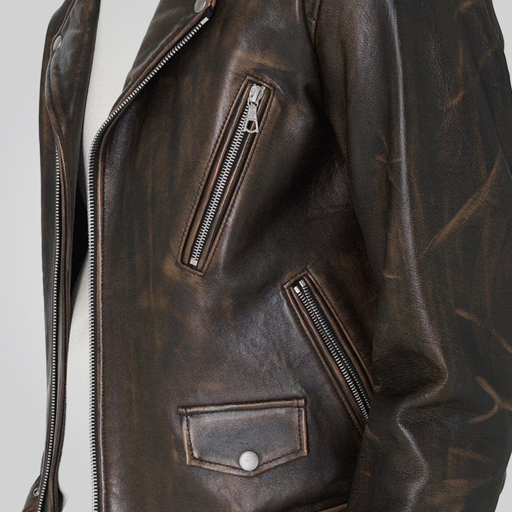 Vintage Moto Leather Motorcycle Jacket