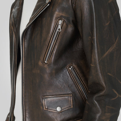 Vintage Moto Leather Motorcycle Jacket