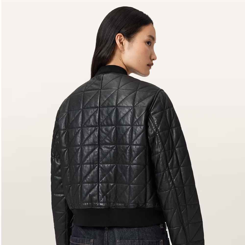 Winter Quilted Jacket In Black Leather