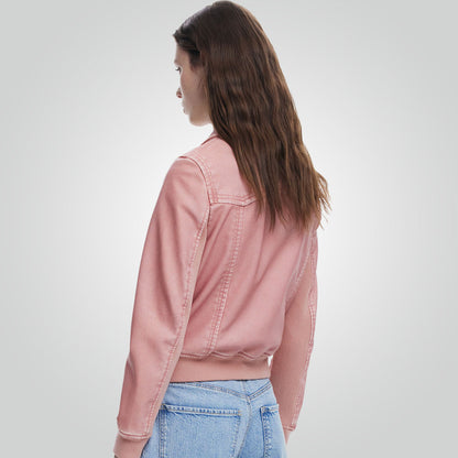 Women Biker Style Leather Jacket