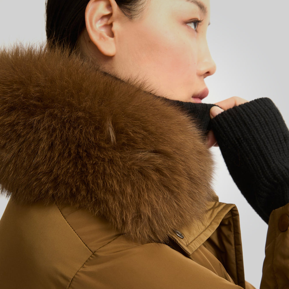 Women's Brown Parka Jacket