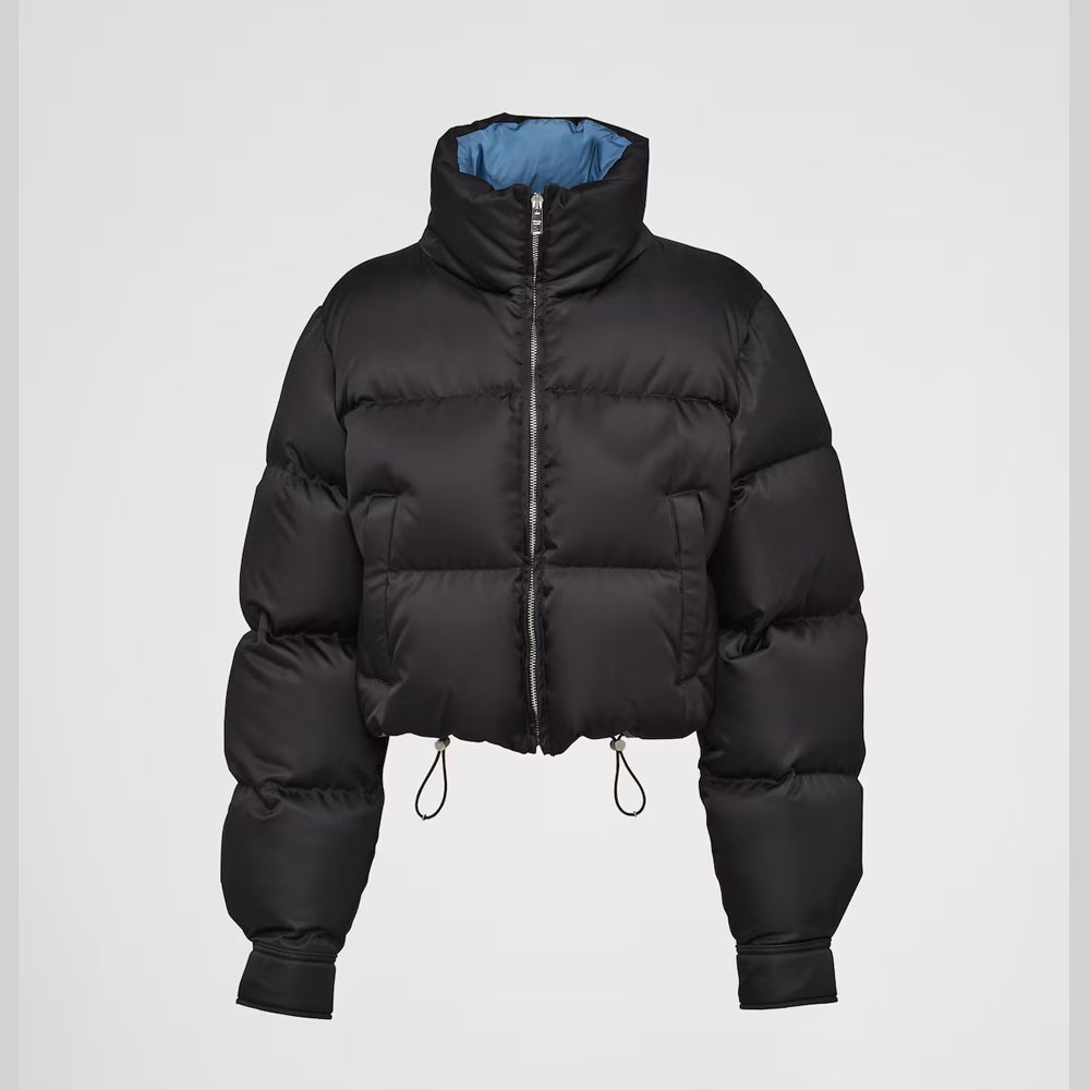 Women's Cropped Black Puffer Jacket