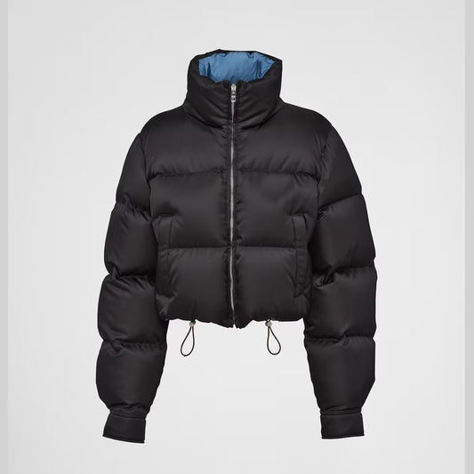 Women's Cropped Black Puffer Jacket