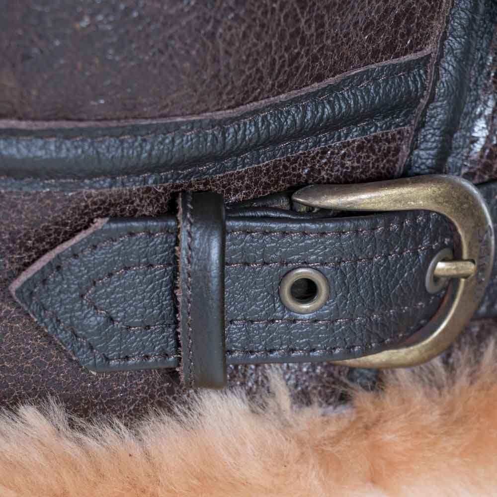 Bomber Jacket with Fur Men in Brown Colour