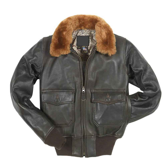 Brown Leather Bomber Jacket Womens
