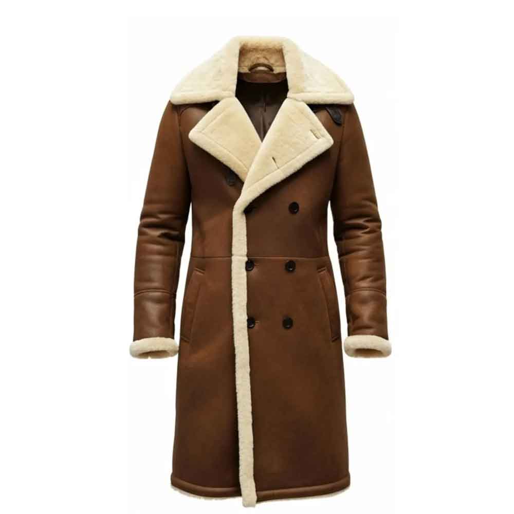 Brown Leather Trench Coat