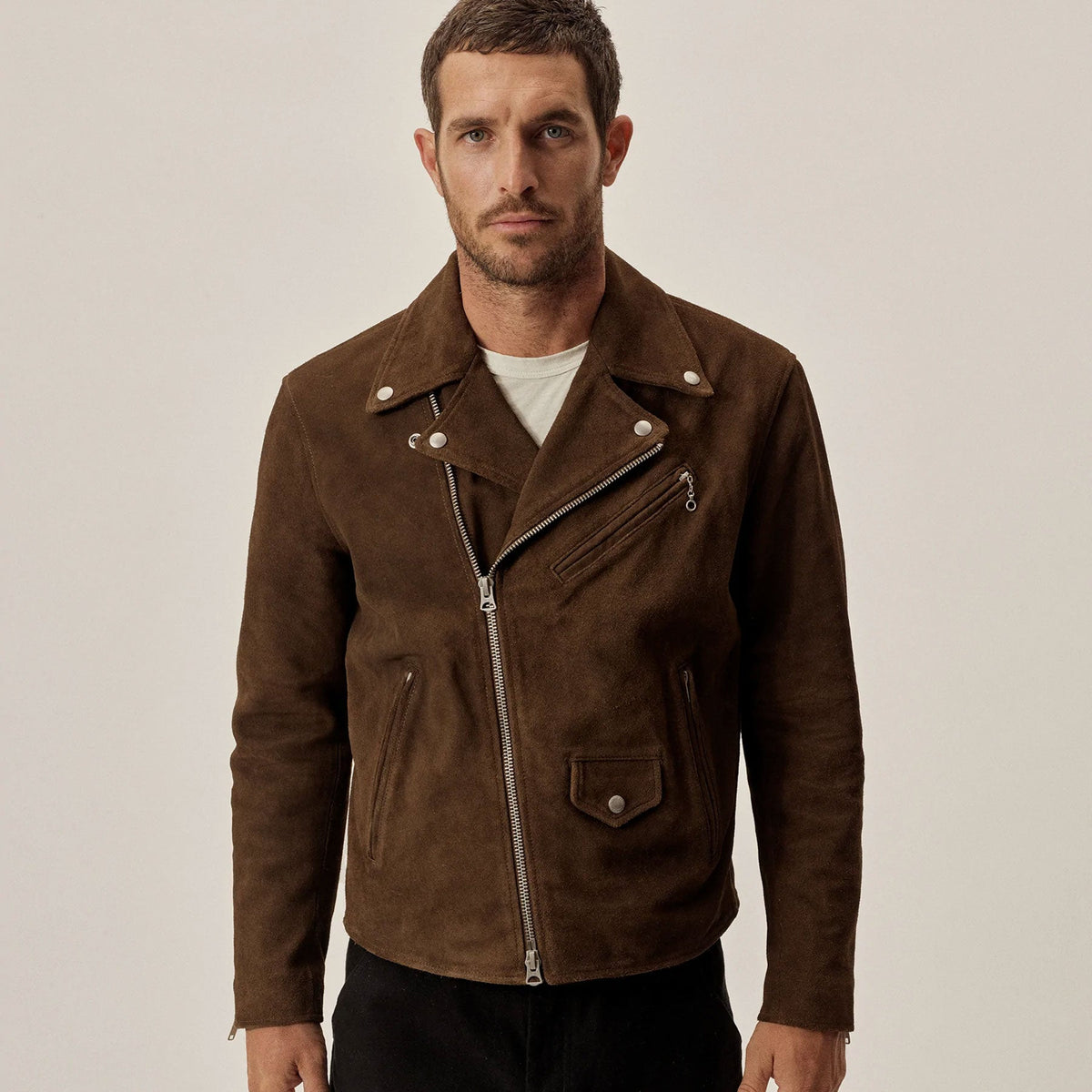 brown suede leather jacket