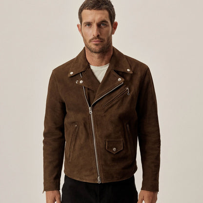 brown suede leather jacket