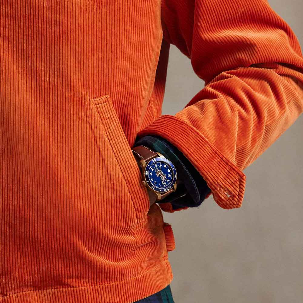 Burnt Orange Corduroy Jacket For Men