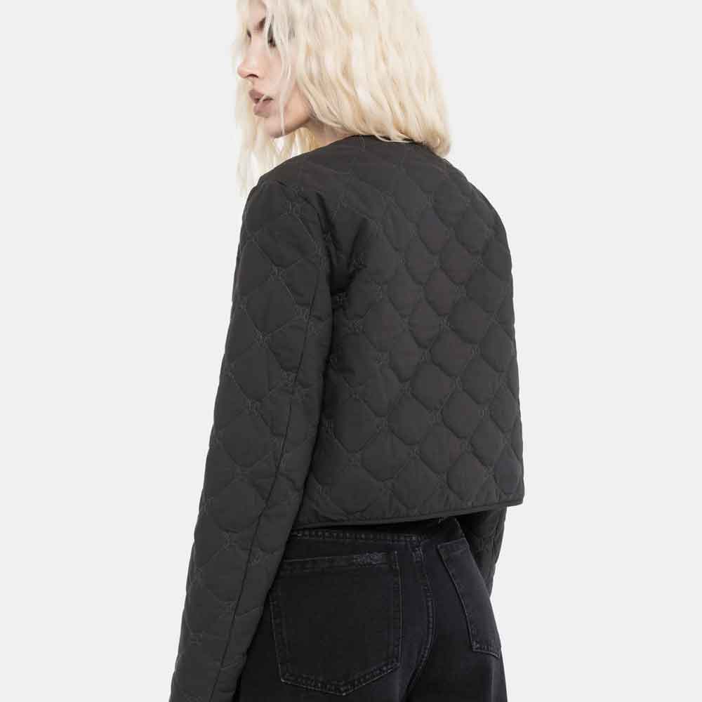 Back view of a woman wearing Cotton Quilted Jacket