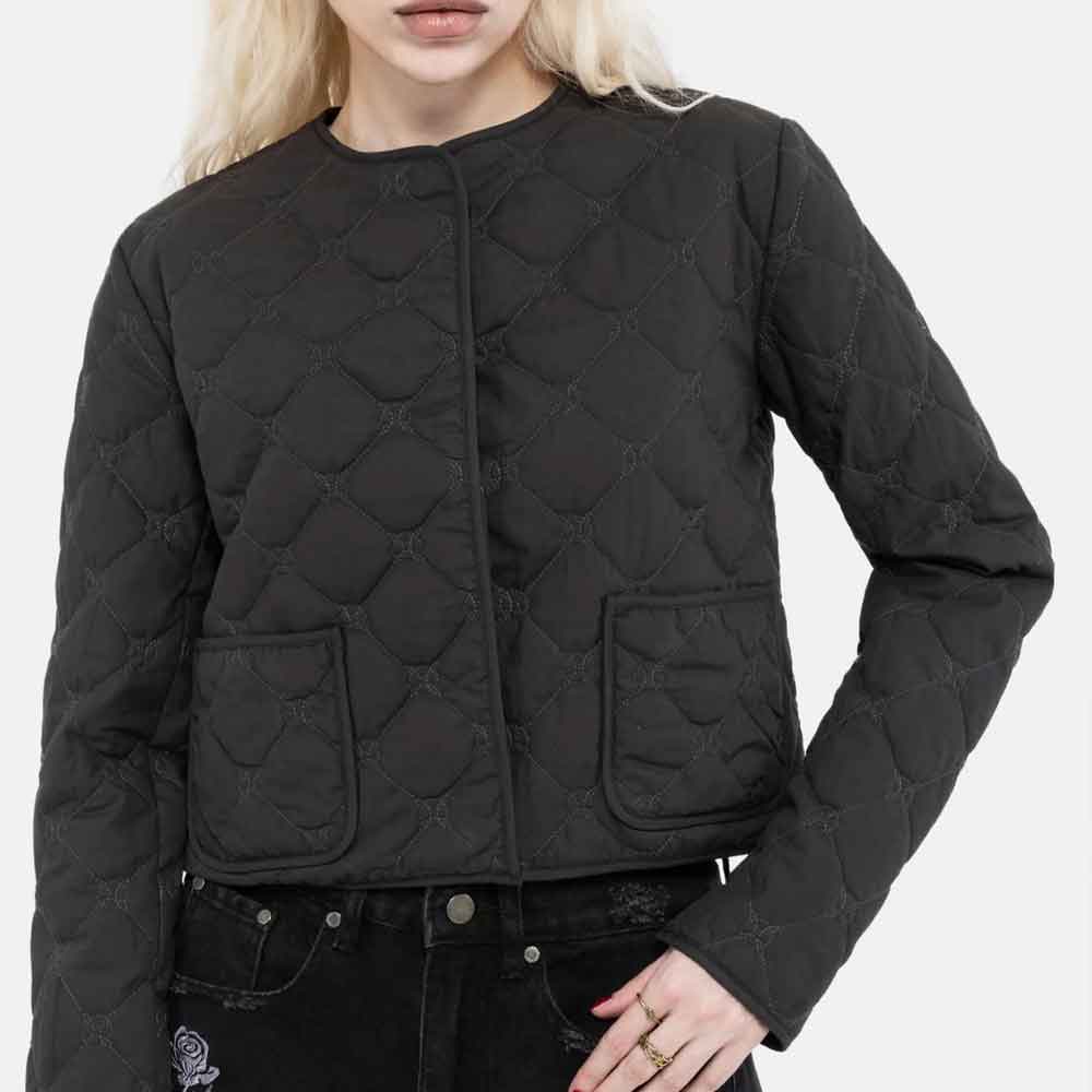 Front view of Cotton Quilted Jacket for Women