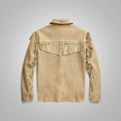 cowboy leather jacket back view
