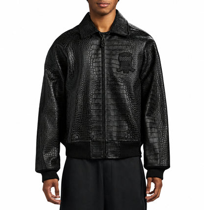 Tonal Avirex chest logo and branded zipper hardware