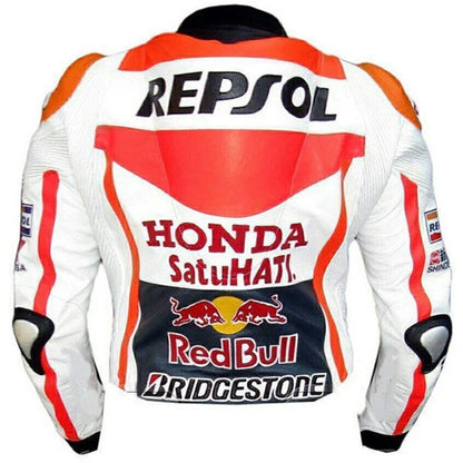 New Men's Racing Motorcycle Cowhide Genuine Leather Jacket - bombersflight