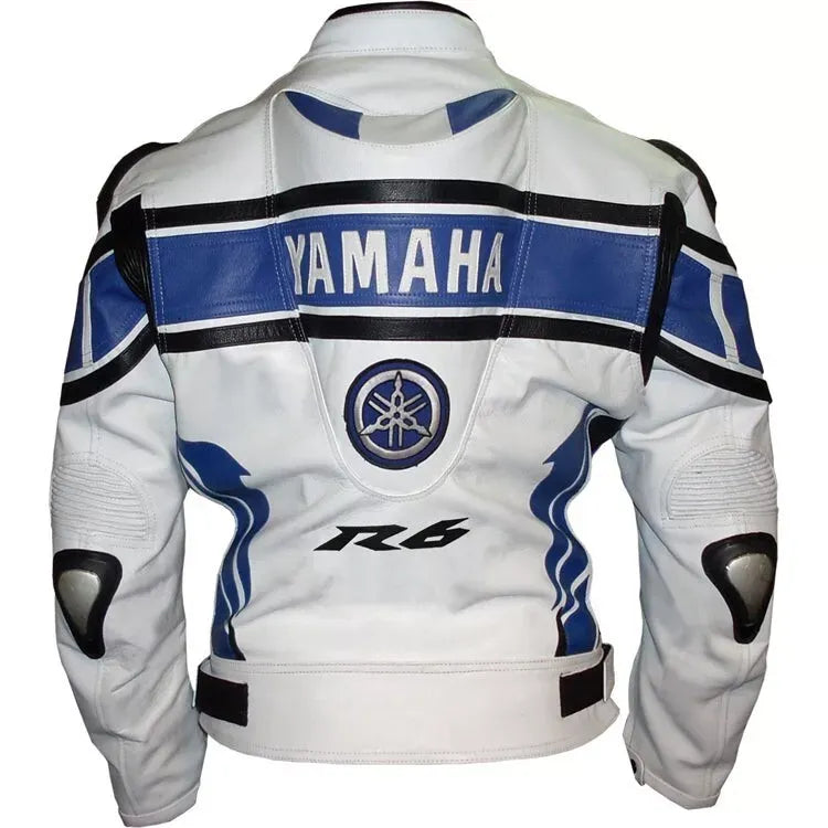 Yamaha Racing R6 Motorbike Jacket Genuine Leather Biker Jacket - bombersflight