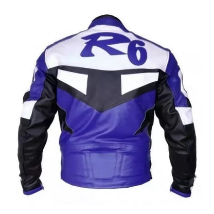 Yamaha R6 Motorcycle Jacket CE Armors Cowhide Leather Biker Jacket - bombersflight