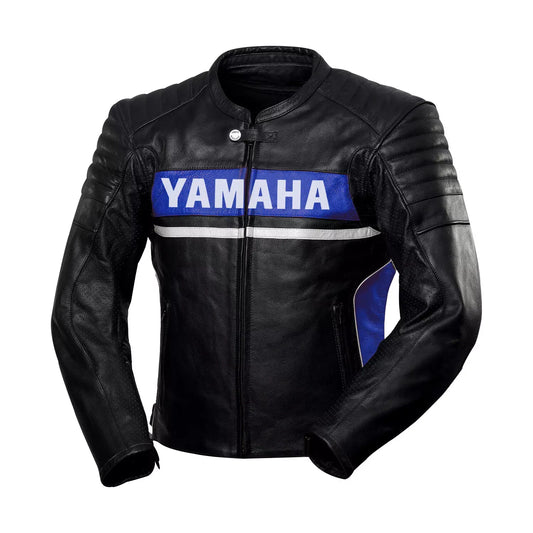 Yamaha Racing Jacket Black Motorcycle Cowhide Leather Yamaha Biker Jacket - bombersflight