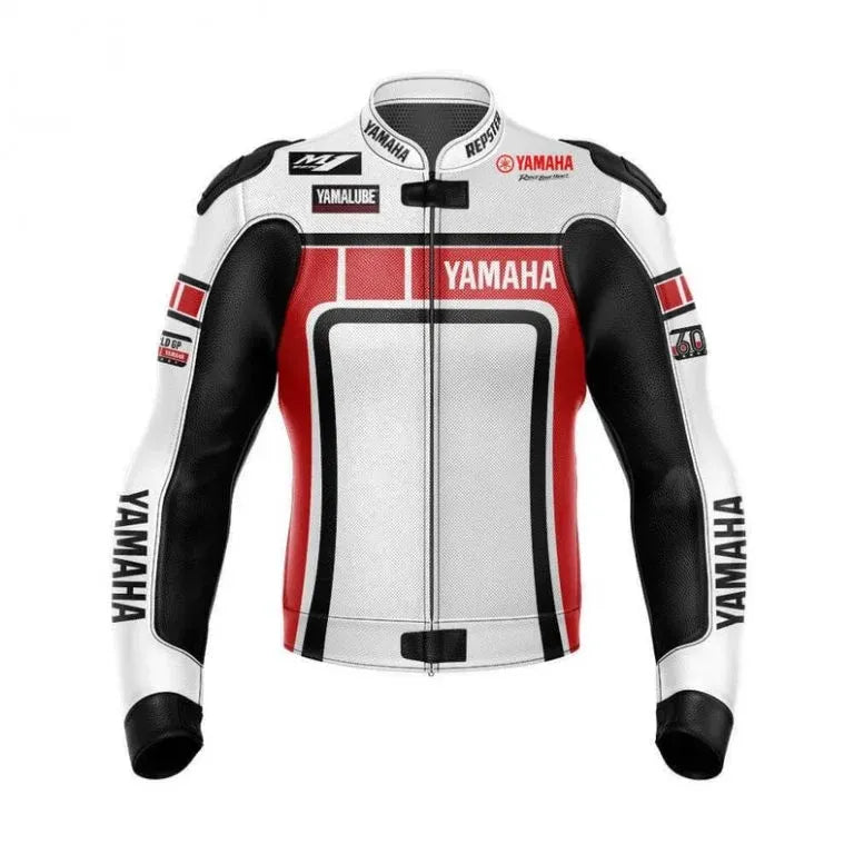 Yamaha Racing Motorcycle Jacket Riding Gear Genuine Cowhide Leather Jacket On Sale - bombersflight