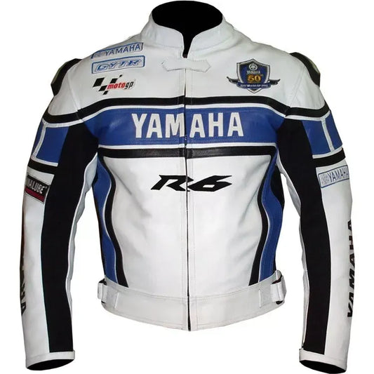 Yamaha Racing R6 Motorbike Jacket Genuine Leather Biker Jacket - bombersflight