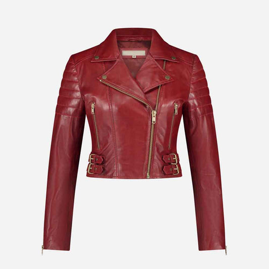 Red Leather Jacket Women