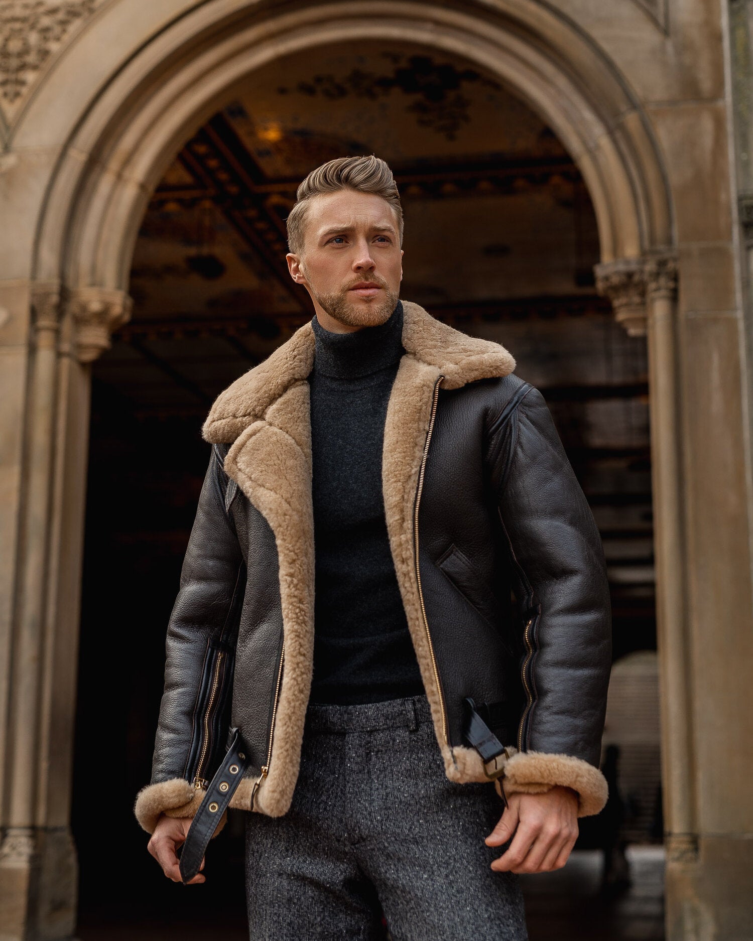 shearling jacket for men