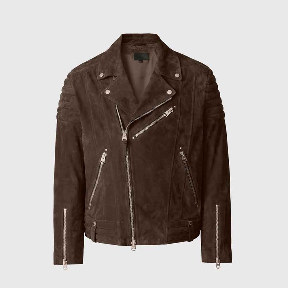 Suede Biker Jacket Men