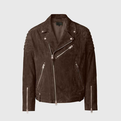 Suede Biker Jacket Men