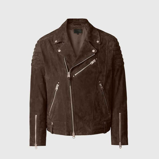 Suede Biker Jacket Men