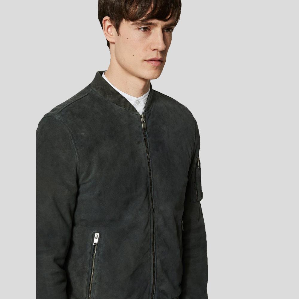 closeup of suede jacket